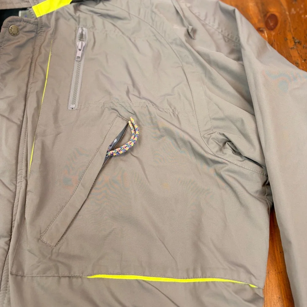 Vintage Sport Obermeyer Ski Jacket Mens XL Grey Fleece Lined Hooded 37037‎